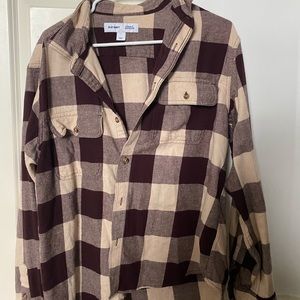 Old navy large maroon & beige flannel